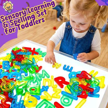 67 Pcs Plastic Practice Set Transparent Letters and Numbers Include Uppercase Letters Lowercase Letters and Numbers Colorful Plastic Letters and Numbers for Kids Counting and Spelling, Ages 3+