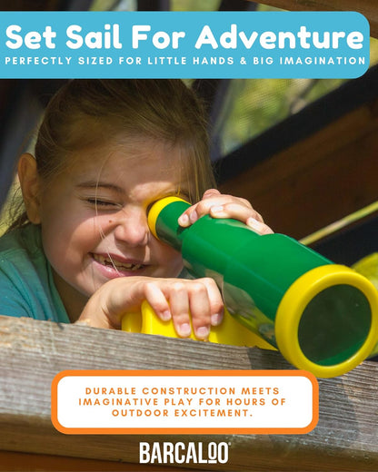Barcaloo Kids Playset Telescope - Outdoor Backyard Playground Accessories for Kids, Pirate Telescope for Swingset, Jungle Gym, Treehouse, and Playset Accessories