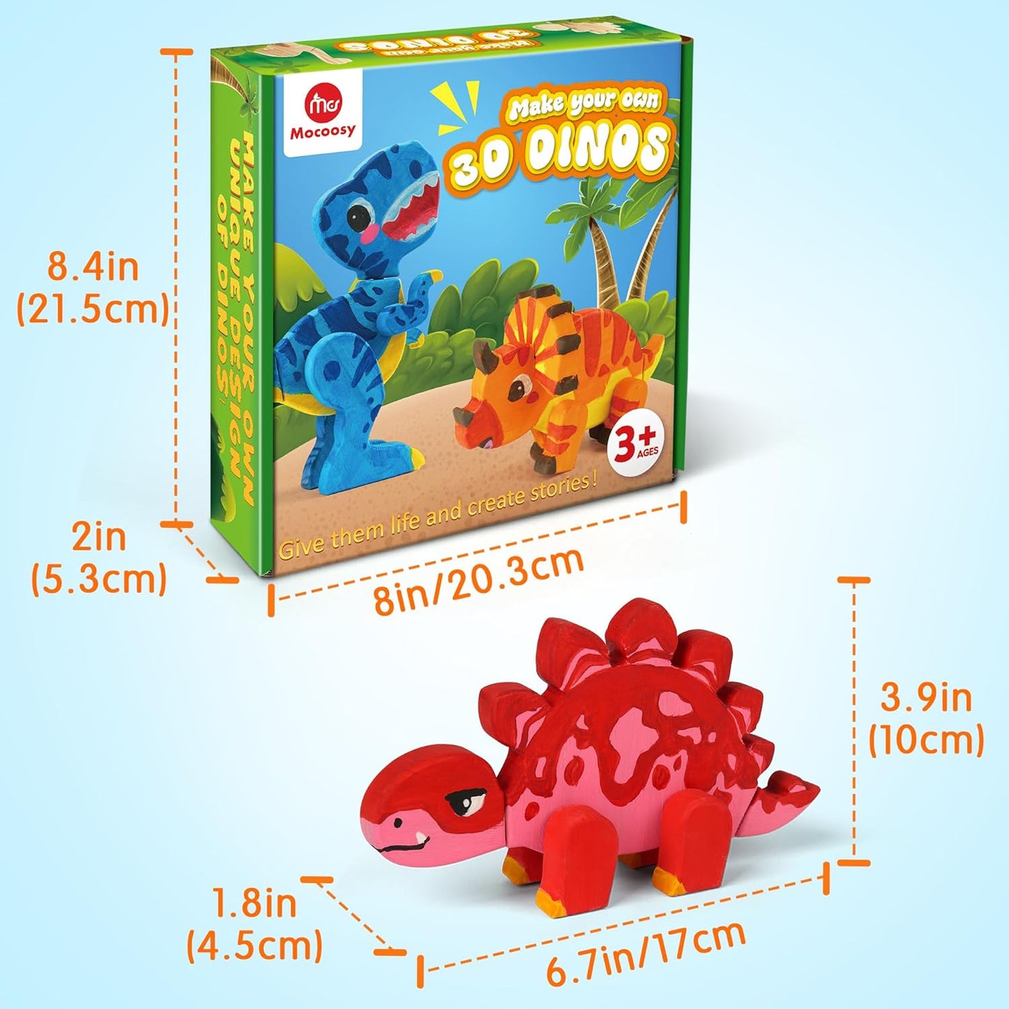 Mocoosy Wooden Robot Painting Art and Craft Kit for Kids Ages 3-5, Build & Decorate Your Own Robots with Paint & Stickers, Wood Robot STEM Game Montessoi Educational Toy Gift for Boys Girls 4-8 Years
