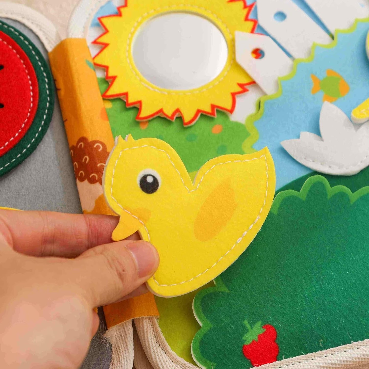 GOODMOM Busy Book for Toddlers Age 1-3 - Interactive Quiet Felt Activity Book, Travel Toys for Kids,Learning Toys, Fine Motor Skills, Color Shape Recognition,