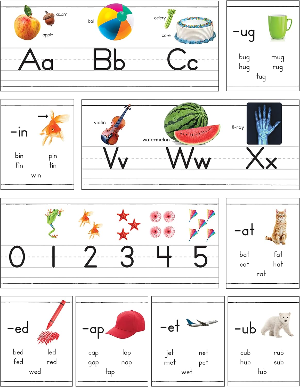 Carson Dellosa Education 26 pc Set of ABC Bulletin Board Decorations aids early learning with bright alphabet visuals and sight word images that help toddlers build strong foundational sound skills.