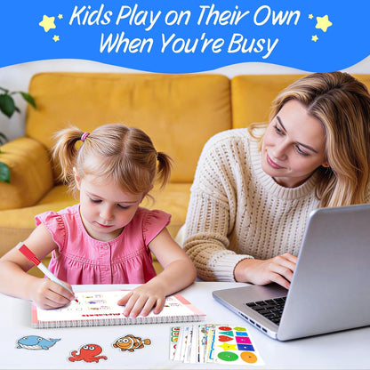 Busy Book for Toddlers 3+, Preschool Learning Activities with 30 Themes Prek Preschool Workbooks, Montessori Educational Learning Toys for Autism Sensory Travel toys,Back to School,Birthday Gifts