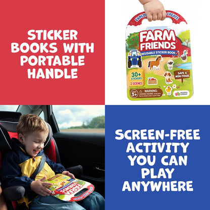 Sticker Book for Toddlers 1-3 - Reusable Sticker Book for Toddlers 2-4 Years, Stickers for Kids, Toddler Travel Toys, Airplane Toys for Toddler 1-3 - Birthday Gifts for 3 Year Old Boys, Girls 2-4