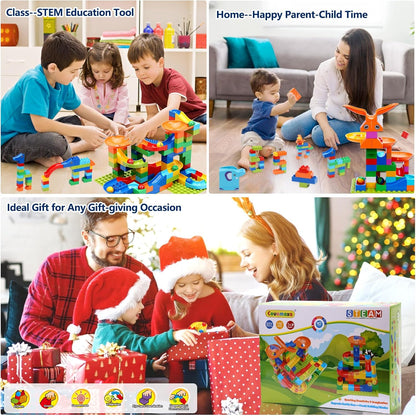 Marble Run Building Blocks for Kid: 3 4 5 6 8 Year Old Montessori Education Preschool STEM Toy - Age 4-8 Kids Creative Puzzle Marbles Track - Christmas Birthday Gifts for Boys Girls