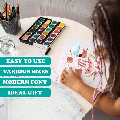 124 Alphabet Numbers Mandala Stencils Small Large Upper Lowercase 2 and 4 inch Arts Crafts Letters Stencil Reusable Template for Calligraphy DIY Painting Wood Wall Fabric Rock Bullet Journal Kit