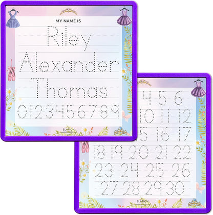 Kid's Name Tracing Board | Dry Erase Letter Tracing | Reusable Writing Practice Board | Personalized | Ballet Theme