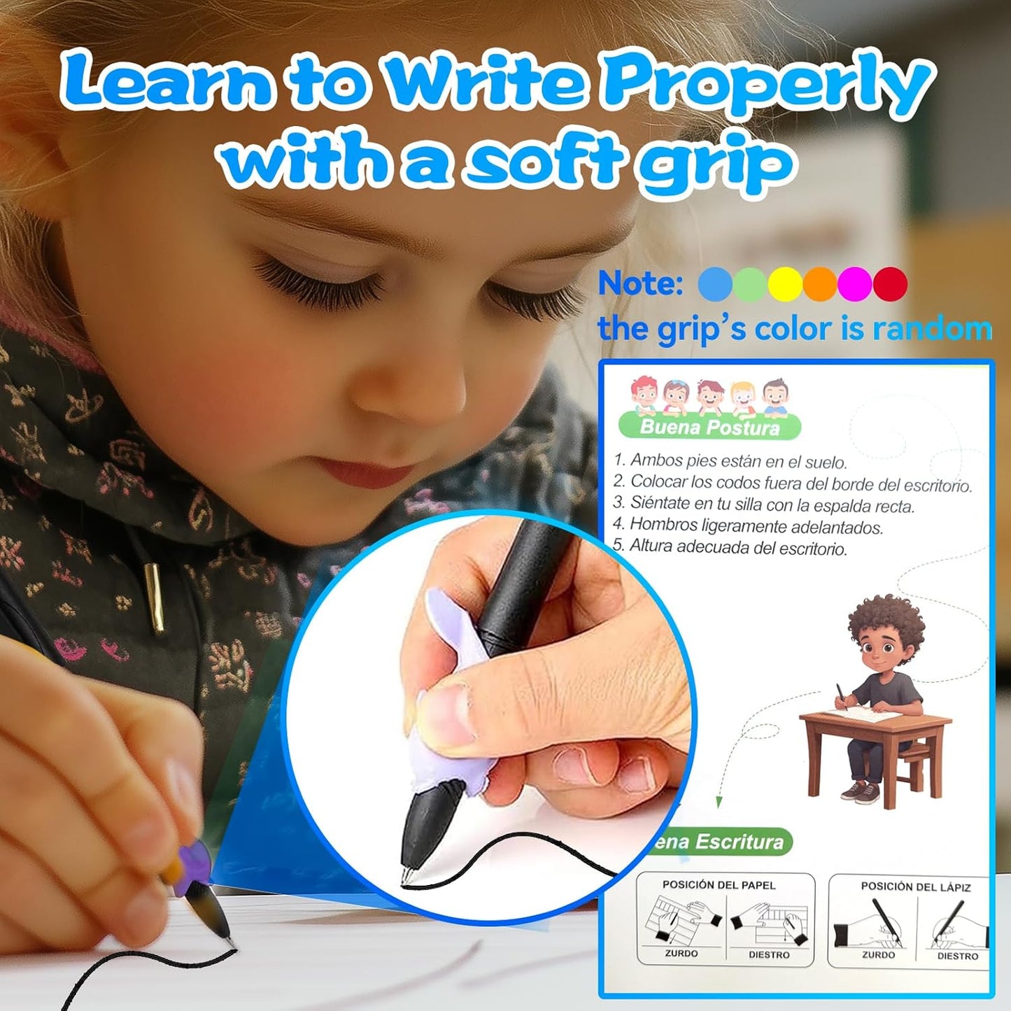 4 Magic Grooved Writing Practice for Kids - English Pre K Tracing Practice Book, Reusable Preschool Handwriting Workbooks Without Tears, 4-Theme Copybooks with Pen Refill for Age 3-10 (English, Small)