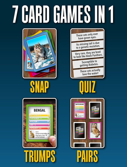 SMART CARDS DINOSAURS Card Game - Matching Pairs, Snap, Trumps, Rummy, Happy Families (7 Games To Play) | Travel Game, Gift, Stocking Stuffer | for Adults, Kids, Boys, Girls | Age 5+, 1-8 Players