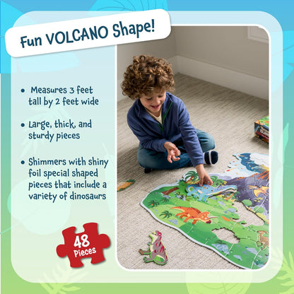 Peaceable Kingdom Giant Floor Puzzles with Uniquely Fun Shaped Pieces for Kids Ages 3+ Gifts for Boys and Girls - Racecar