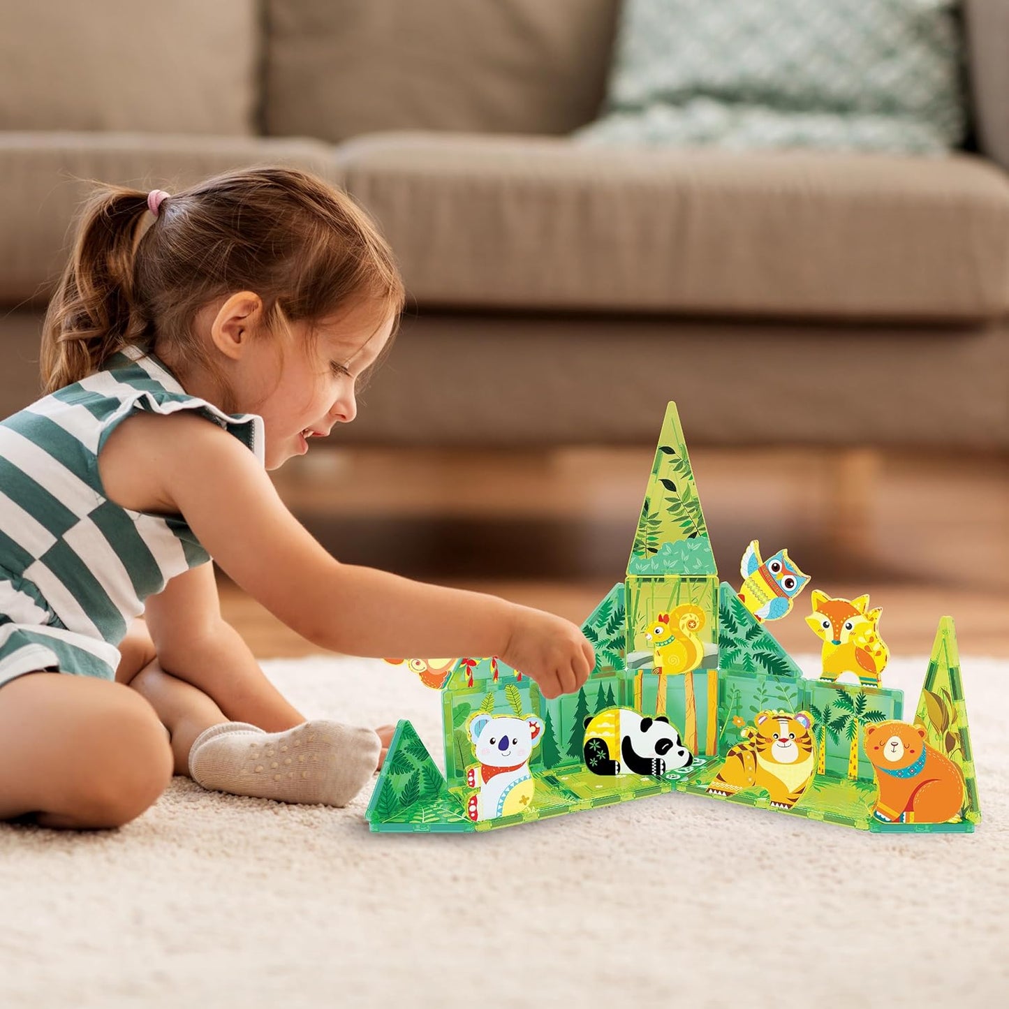 PicassoTiles Magnetic Tiles Magnet Tile Building Blocks Marine Animal World Themed Set with 8 Ocean Character Action Figures STEM Learning Toy Construction Toddlers Boys Girls Ages 3+ PTQ25