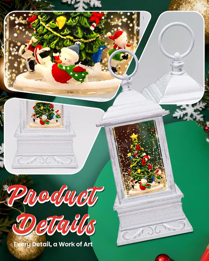 Extra Large Christmas Snow Globes Christmas Lantern, 12.99" Musical Snow Globe with 8 Songs, Santa Snowglobe for Kids Adults, 6H Timer Dual Power, Lighted Christmas Decorations Indoor Gifts