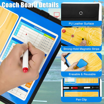 Magnetic Baseball Lineup Board for Dugout, 60 Magnets Coaching Clipboard with Dry Erase & Waterproof Bag – Dugout Organizer for Youth Baseball & Softball Coaches