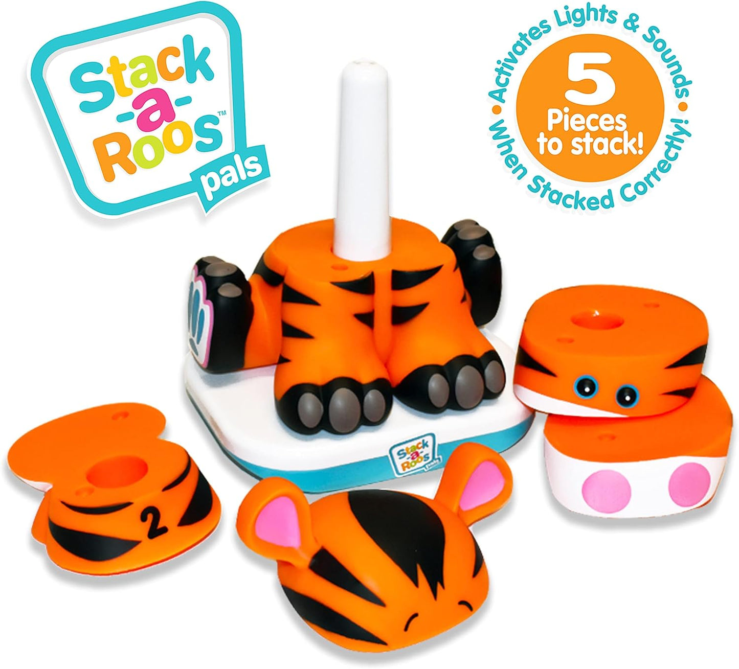 Stack-a-Roos Baby Giraffe by Salus Brands - Animal Stacking Toy, Educational Early Learning Toy for Infants Babies Toddlers, Age 12+ Months - Great Baby Gifts, STEM