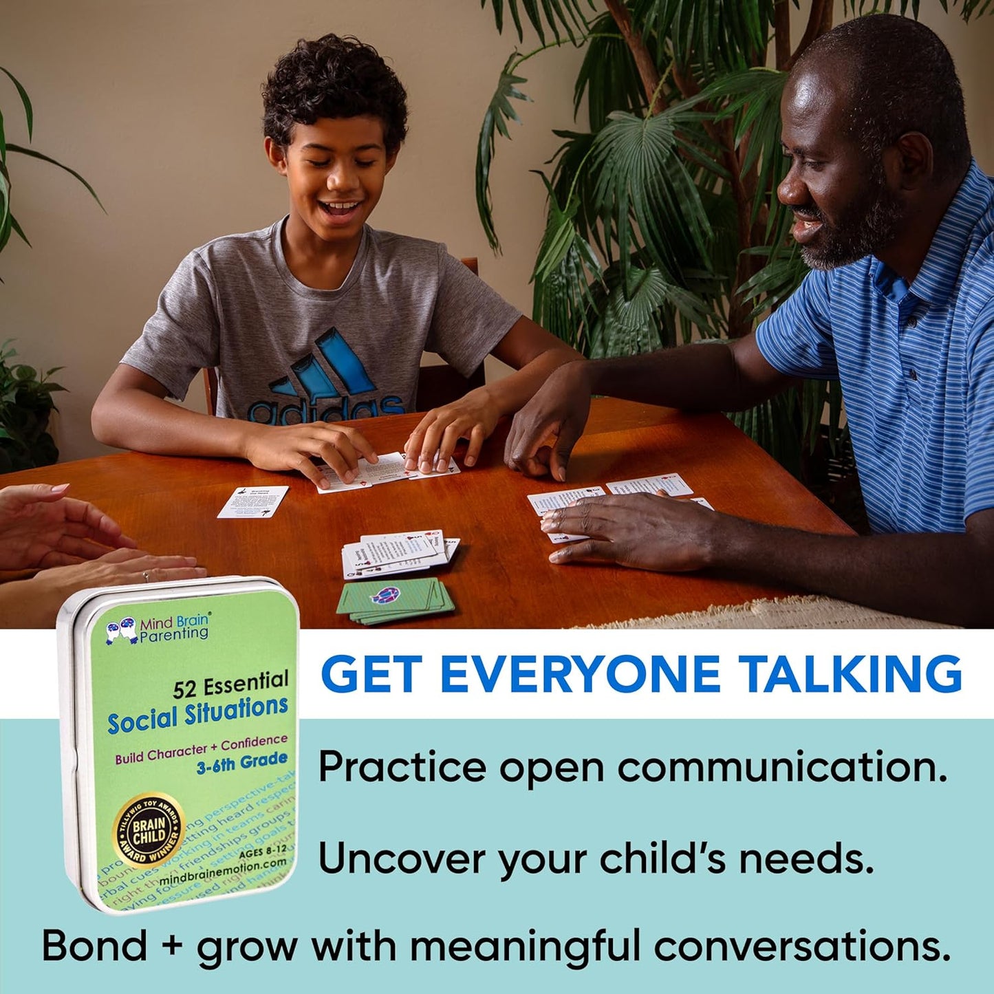 Mind Brain Emotion 52 Essential Conversations for Home, Therapy, Speech, School Classroom - Conversation Cards for Kids, Family, Teacher & Counselor to Build Growth Mindset & Communication Skills