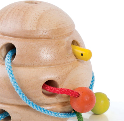 Guidecraft Beehive Lacing, Manipulative Threading Preschool Toy for Kids - Basic and Life Skills Toys