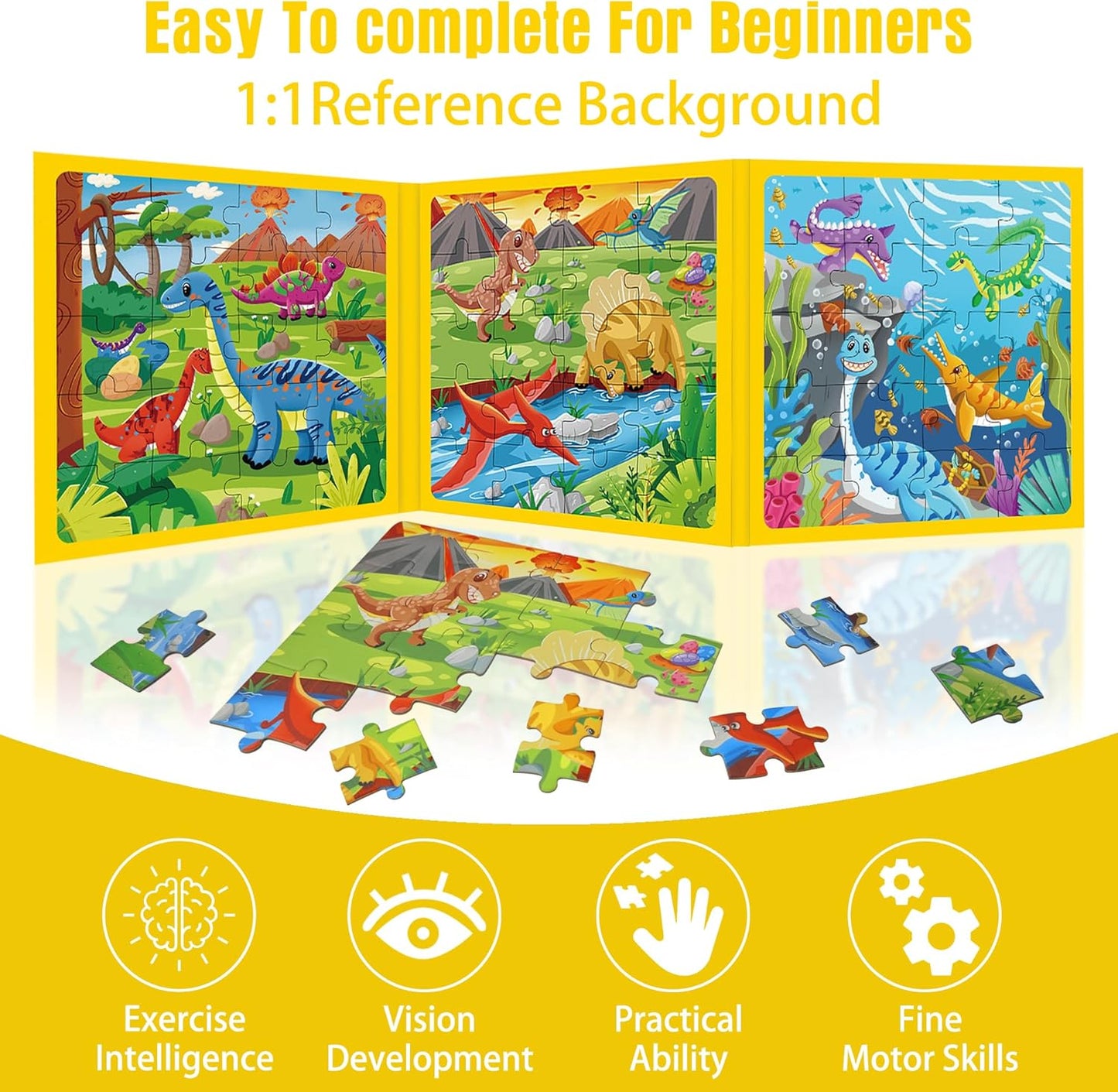 Magnetic Unicorn Mermaid Princess Puzzle for Girls Ages 3-6, 20 Piece Travel Magnetic Puzzle for Toddlers, Car Airplane Road Trip Activity Toy