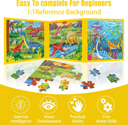 Magnetic Unicorn Mermaid Princess Puzzle for Girls Ages 3-6, 20 Piece Travel Magnetic Puzzle for Toddlers, Car Airplane Road Trip Activity Toy