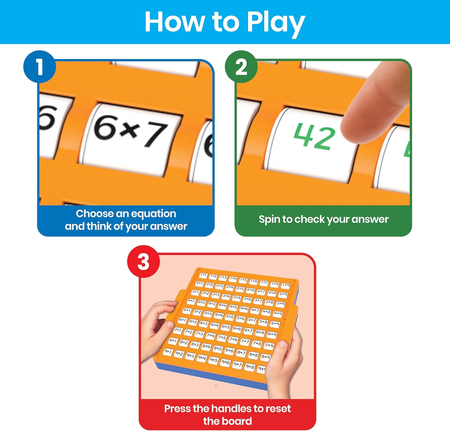 hand2mind Multiplication Practice Board, Math Facts Games, Elementary Math Manipulatives, Educational Toys, Kids Learning Toys, Number Centers for Classroom, Multiplication Table Learning Activities