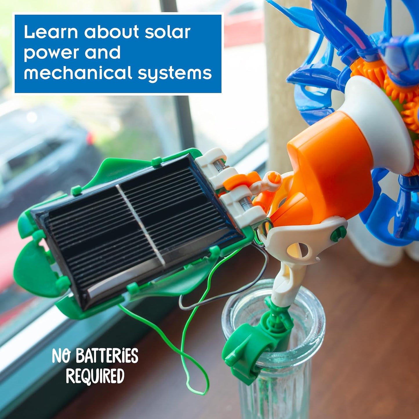 Thames & Kosmos SolarFlower Sapphire Swirl STEM Kit | Build a Motorized Solar-Powered Flower with Spinning, Colorful Petals, Educational Gift for Kids Ages 8+, Adults