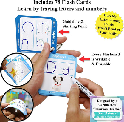 Think2Master Spelling Word Flashcards. 20 Double Sided Self Correcting Jigsaw & 78 (Writable, Erasable) Flash Cards