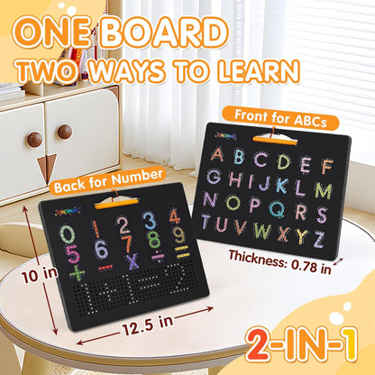 FINDMAG Magnetic Letter Board, Dual Sided ABC Education Board Writing Practice for Toddler, Erasable Educational Tool for Kids, Reusable Learning Toys, Back to School Supplies Road Trip Essentials