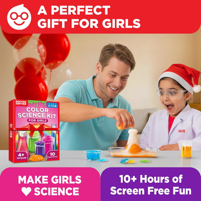 Doctor Jupiter Preschool Science Kit for Kids Ages 3-5 | Toddler Learning Activities, Birthday Gift Ideas for 3-4-5 Year Old Girls | Learning & Educational Toy STEM Kit with 100+ Experiments