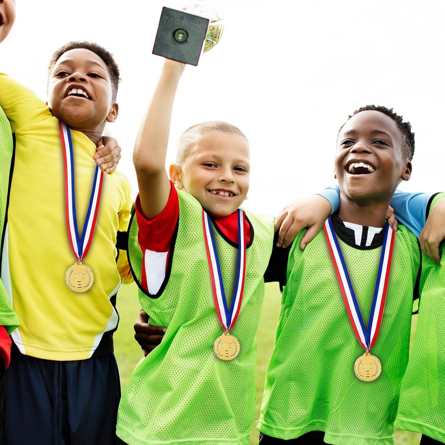 Caydo Gold Medals for Kids, Plastic Medals for Awards Winner Award Medals for Children's Game Prizes, School Sports Games, Competitions, Family Gatherings(24PCS/100PCS)