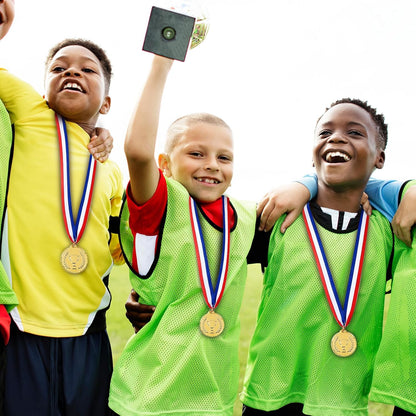 Caydo Gold Medals for Kids, Plastic Medals for Awards Winner Award Medals for Children's Game Prizes, School Sports Games, Competitions, Family Gatherings(24PCS/100PCS)