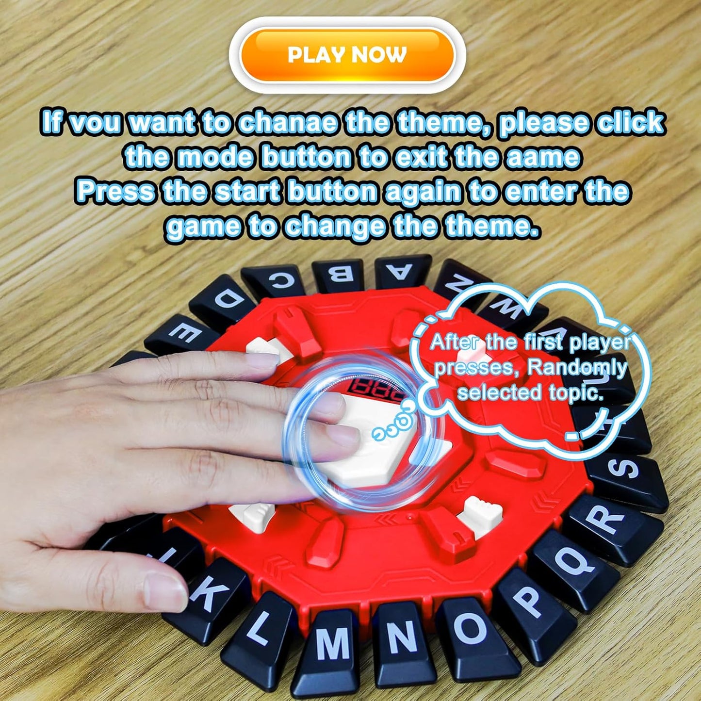 Word Game for Families, Fun for Family Games Night, Fast-Paced Party & Learning Board Games for Kids, 24 Letter Press with LCD Timer, 35 Cards, 2 Game Modes, Perfect for Birthdays–Red
