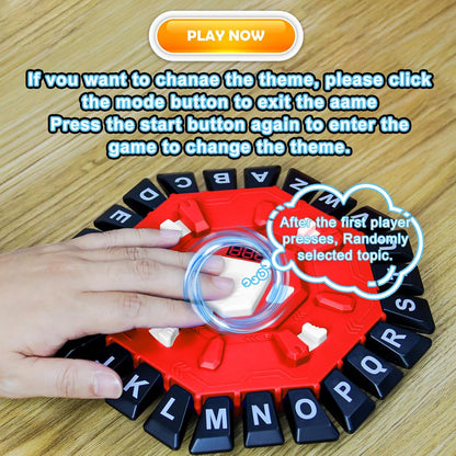 Word Game for Families, Fun for Family Games Night, Fast-Paced Party & Learning Board Games for Kids, 24 Letter Press with LCD Timer, 35 Cards, 2 Game Modes, Perfect for Birthdays–Red