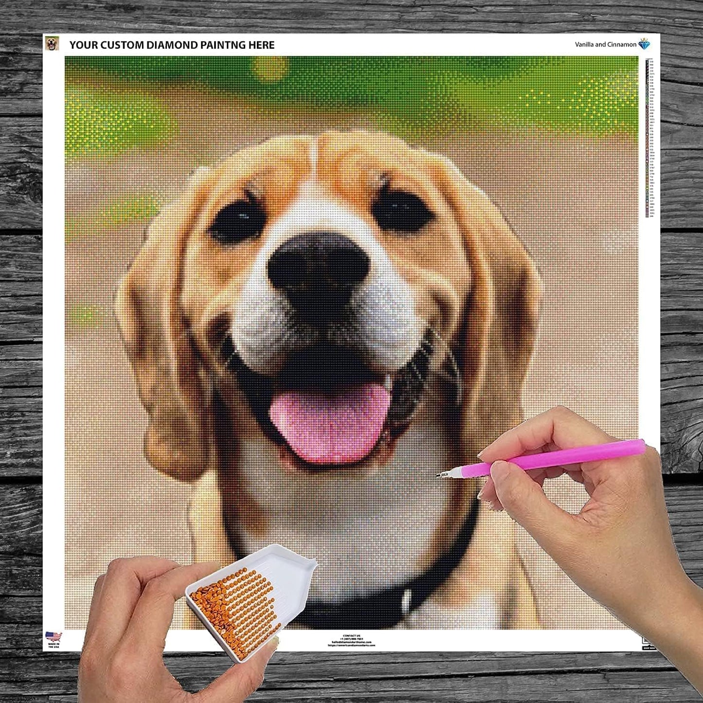 Vanilla and Cinnamon Custom Diamond Painting Kits for Adults - Personalized Diamond Art, Custom Diamond Art Kits, Square Drill 35.4 inch / 50x90 cm