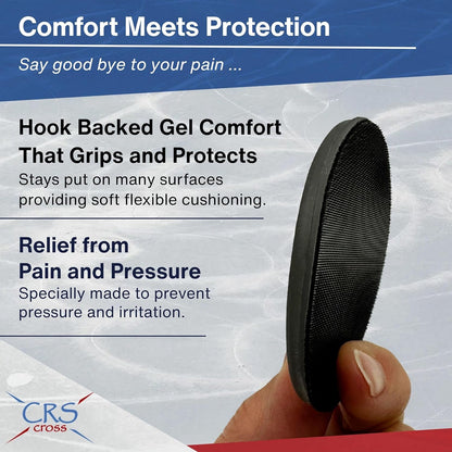 CRS Cross Gel Discs. Ankle Gel Pads. Premium Cushion and Protection for Ice Skates, Hockey, Roller Skating, Inline, Hiking, Riding, and Ski Boots.