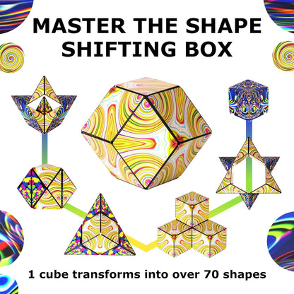 Shashibo Shape Shifting Box - Award-Winning STEM Fidget Toy with Ultra Strong Magnets - Puzzle Cube Transforms Into 100+ Shapes, Perfect Sensory Gift for Kids, Teens, and Adults (Cosmos)