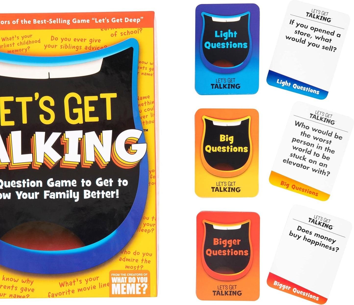 WHAT DO YOU MEME? Let's Get Talking: The Question Game to Get to Know Your Family Better by Relatable, Designed for Ages 8+, Fun Kids Games for Family Game Night, Great, Includes 400 Cards
