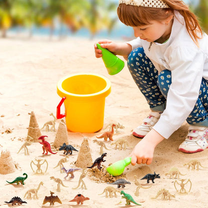 24 PCS Dinosaur Fossil Skeletons, Assorted Dinosaur Skeleton Figures, Mini Dino Figures for Science Dino Sand Dig Party Favor Decorations