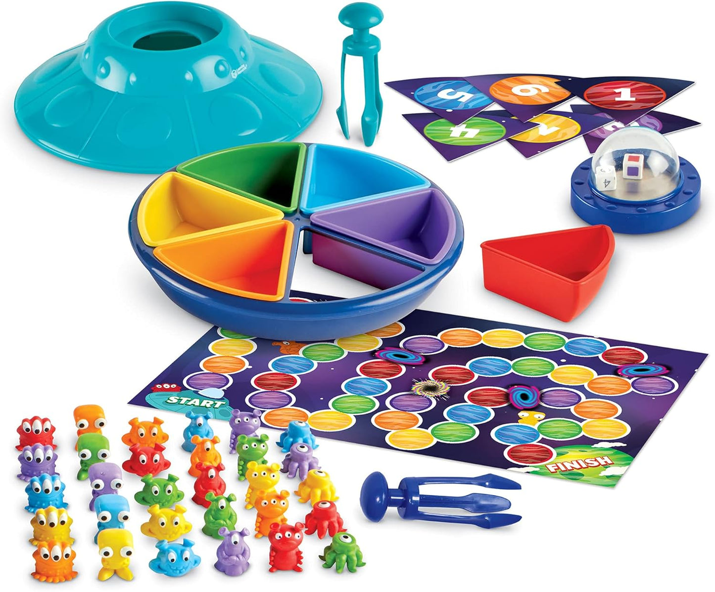 Learning Resources Oodles of Aliens Sorting Saucer - Board Stacking Games, Fine and Gross Motor Skills, Montessori Sensory Toys, Counting for Preschoolers, Homeschool, Gifts for Boys and Girls