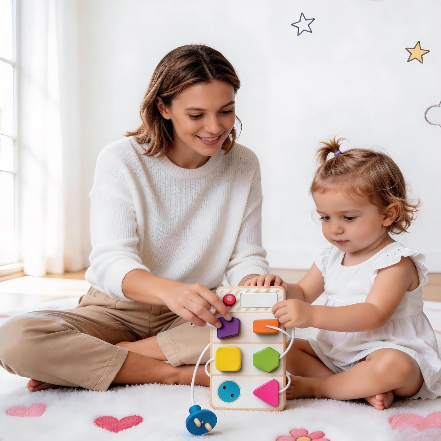 Montessori Toys for 1 Year Old, Baby Busy Board for Travel, Toddler Gifts