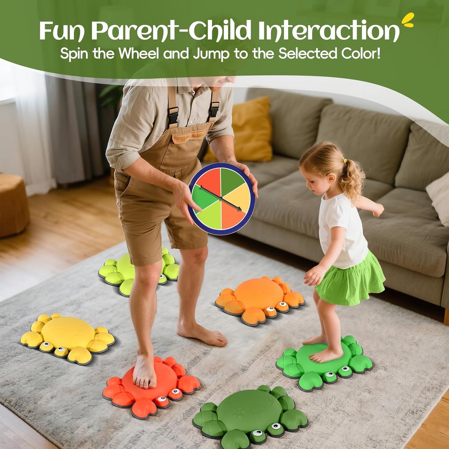 TOPNEW Stepping Stones for Kids, Non-Slip Balance Stepping Stones for Promoting Children's Coordination Skills, Toddler Stepping Stones Obstacle Course for Kids Age 3 4 5 6 7+