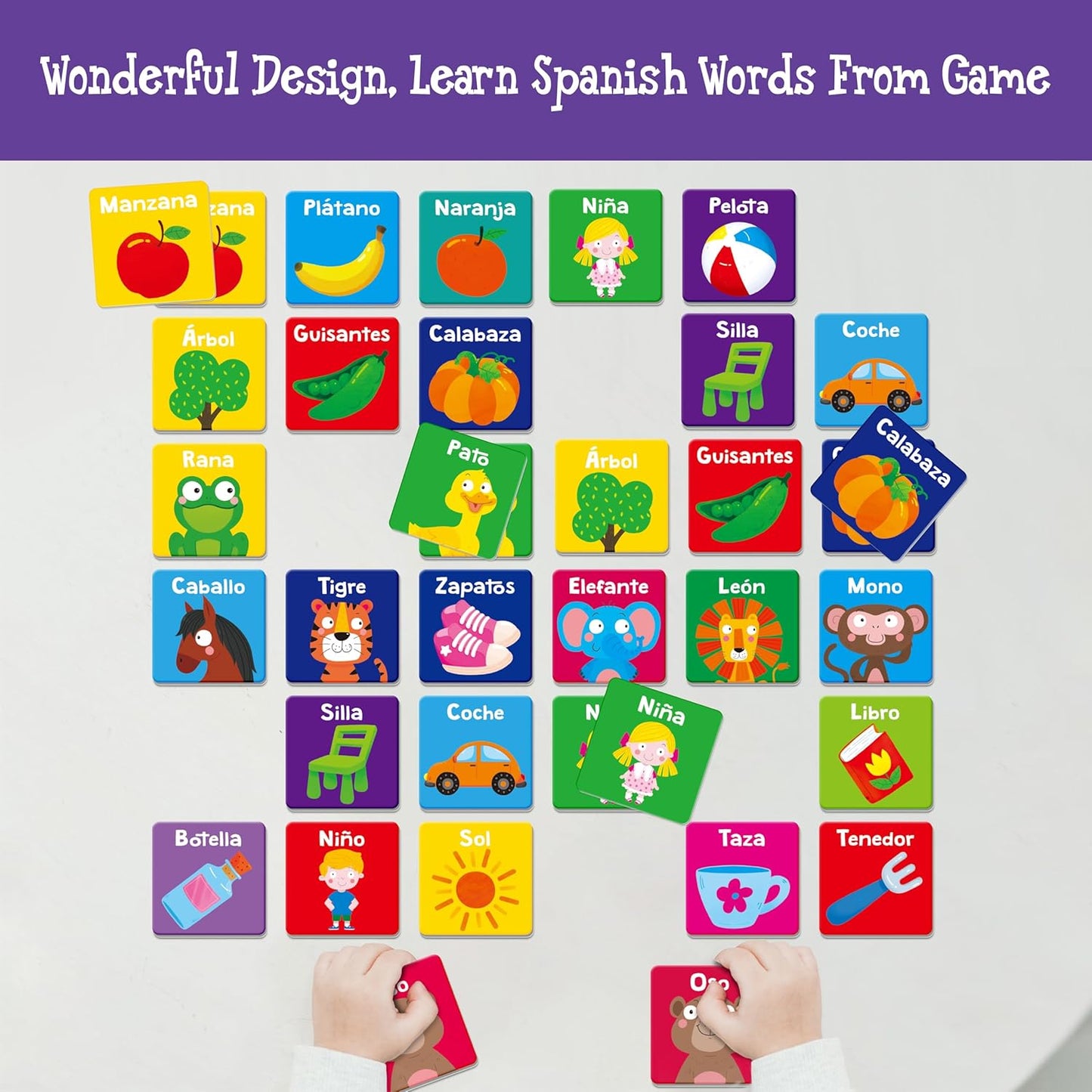 Hebayy 72 PCS Memory Matching Game, Real Animal Matching Cards for Toddlers 36 Pairs Memory Cards for Preschool 4 5 6 Years Old