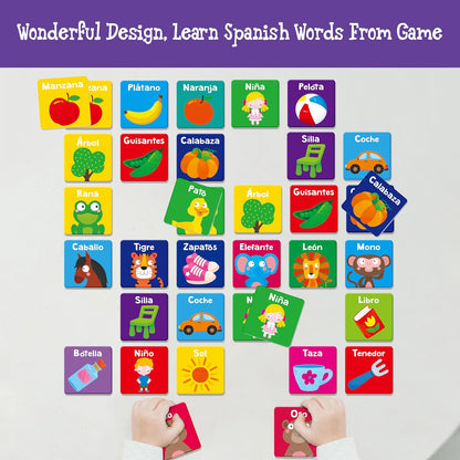 Hebayy 72 PCS Memory Matching Game, Real Animal Matching Cards for Toddlers 36 Pairs Memory Cards for Preschool 4 5 6 Years Old