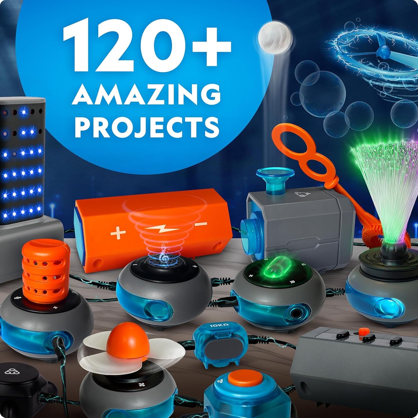 National Geographic Circuit Maker Electronics Science Kit – 60 Hands-On STEM Projects for Kids, Build Real Electrical Circuits, Educational STEM Activity for Learning Electricity & Engineering Skills