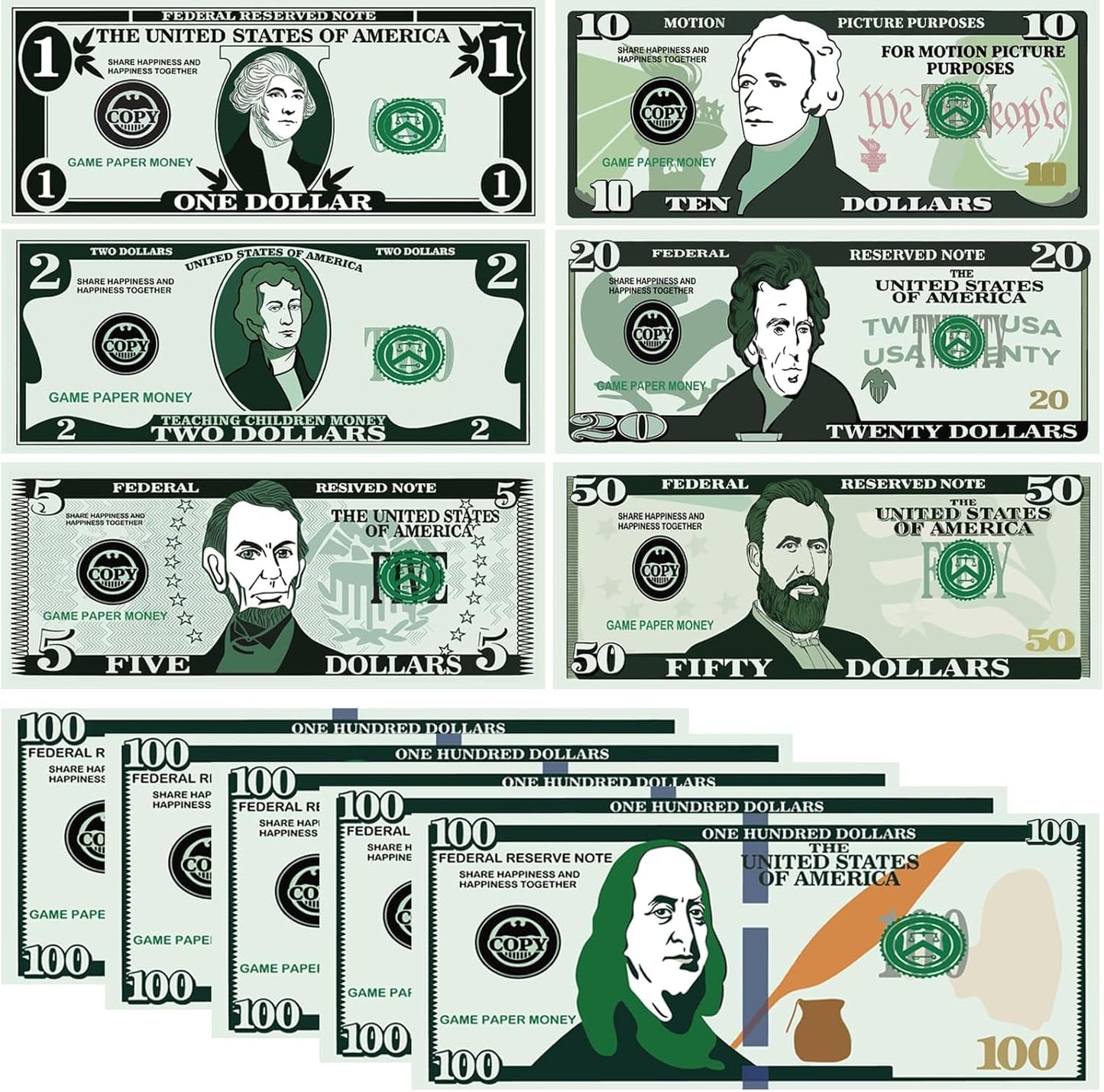 700Pcs Play Money Set for Kids – Educational Learning Bills for Teaching Math & Counting – Prop Fake Money Refill for Board Games & Cash Register Toy