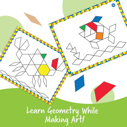 Learning Resources Pattern Block Design Cards, Color Recognition, STEM Toy, Ages 4+