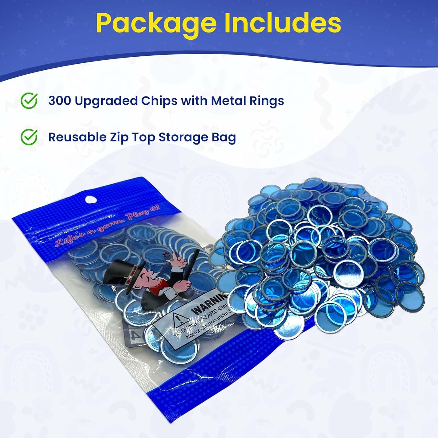 MR CHIPS Magnetic Bingo Chips with Metal Ring 3/4 Inch 300 Upgraded Pieces Red Transparent - Available in 7 Colors A Reusable Storage Bag