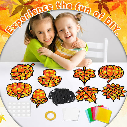 32 Sets Outer Space Suncatchers Craft Kit DIY Window Stained Glass Effect Planet Astronaut Alien Paper Crafts Home School Classroom Decoration Kid Birthday Gift Creative Art Project Activity Game - Colors A