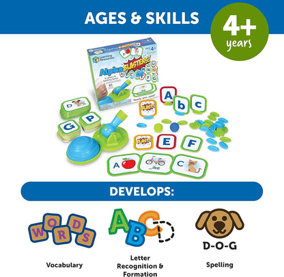 Learning Resources Alphablasters Letter and Spelling Game - 85 Pieces, Ages 4 and Up Toddler Preschool Learning, Educational Indoor Games, Preschool Alphabet, Toddler Brain Games
