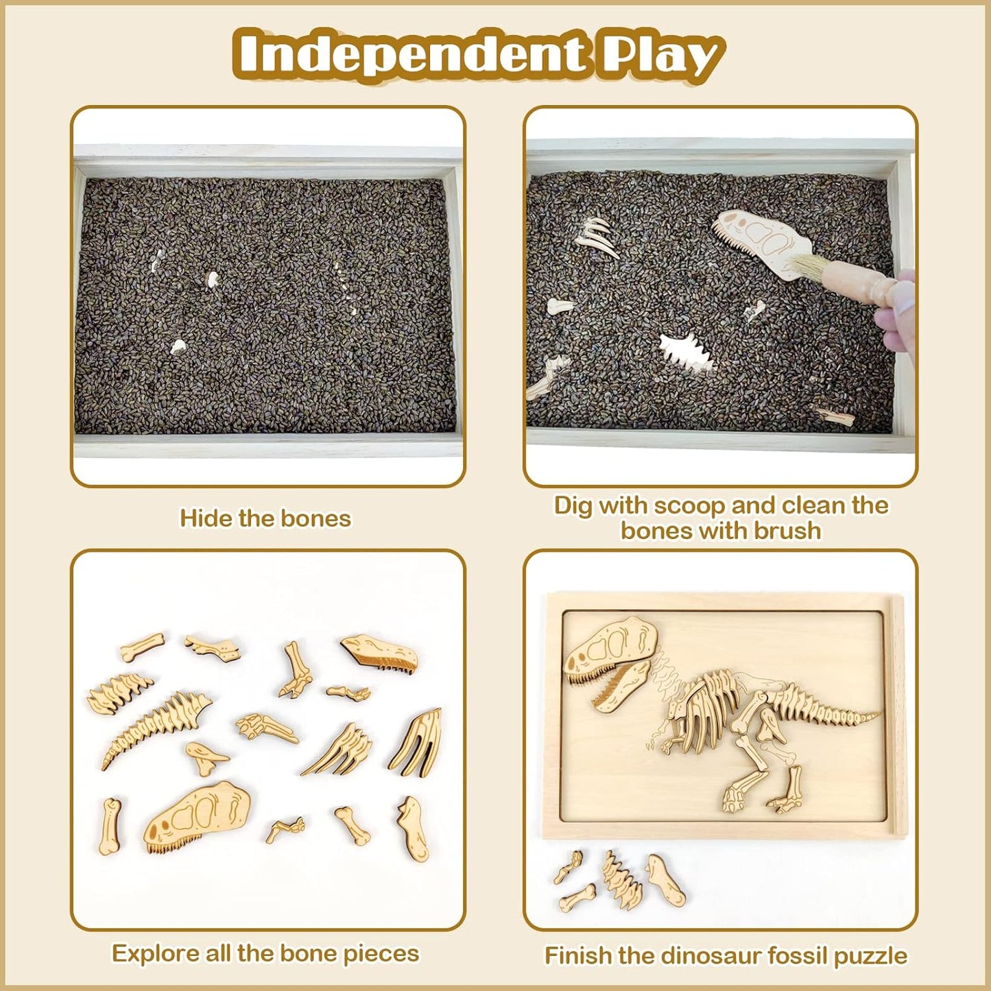 Dinosaur Excavation Archaeology Dig Kit for Kids, Fossil Explore Sensory Bin Toys, Dino Skeletons Bones Puzzle Game, Archaeology Science STEM Toys for Boys and Girls (Stegosaurus)