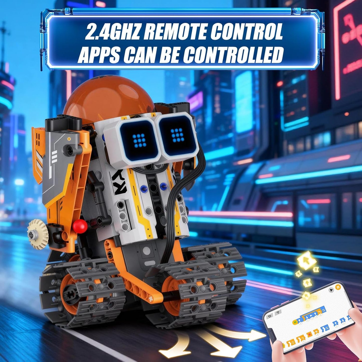 Sciencow 5 in 1 Space Robot Building Set, STEM Robotic Car Toy Kit, Remote & APP Controlled Building Robotics Toy, Christmas Birthday Gifts for Age 8-12 yrs Boys