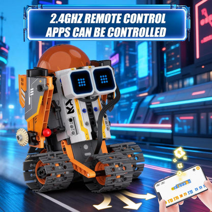 Sciencow 5 in 1 Space Robot Building Set, STEM Robotic Car Toy Kit, Remote & APP Controlled Building Robotics Toy, Christmas Birthday Gifts for Age 8-12 yrs Boys