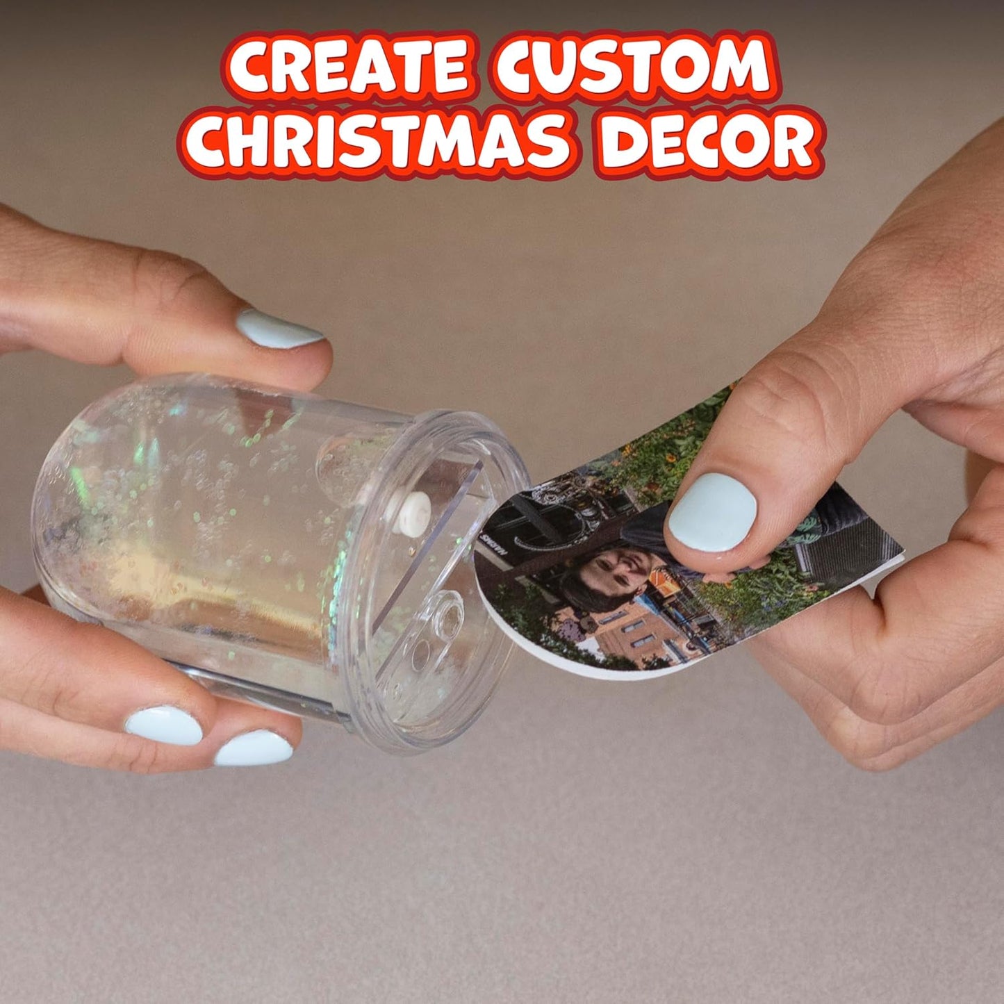 READY 2 LEARN Christmas Crafts - Design Your Own Snow Globes - Set of 4 - Christmas Snow Globes for Kids - Customizable Christmas Decorations for Home